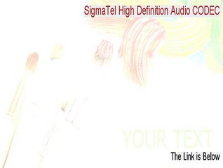 SigmaTel High Definition Audio CODEC Key Gen [Download Here 2015]