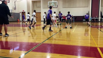 Rec basketball white team vs Purple team Westborough,MA USA 6th grade on jan 31th 2015