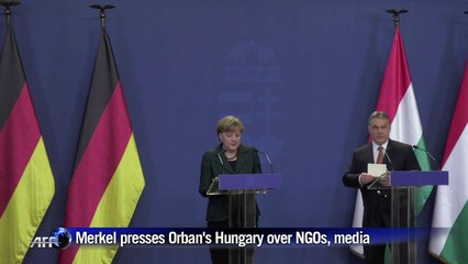 Merkel presses Orban's Hungary over NGOs, media