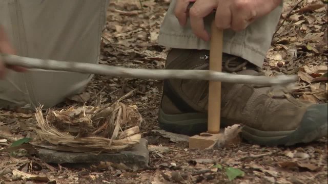 Build a Fire with a Bow and Drill