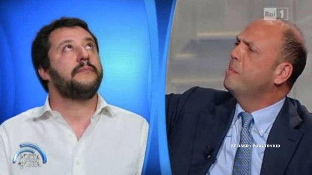 Angelino Alfano tira pallonate in faccia a Matteo Salvini - INTEGRALE TIME LAPSE - Porta a Porta