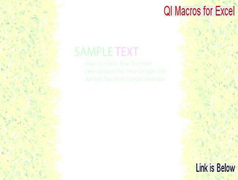 QI Macros for Excel Crack (Free of Risk Download 2015)