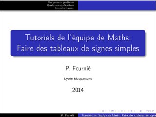 Tableaux de signes: correction d'un exercice donné en classe.