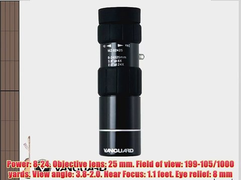 Vanguard MZ-82425C Zoom Monocular (Black)