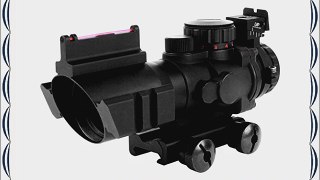 AIM Sports JTCF0432G Arrow Fiber Optic Sight Red Tri-Illumination Scope Black 4x 32mm