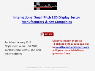 2015 Small Pitch LED Display Market– Global Research Report