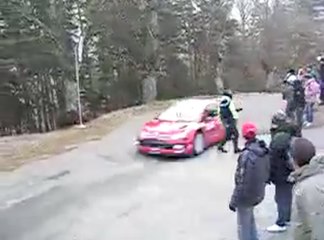 Sebastien Loeb missed a policeman