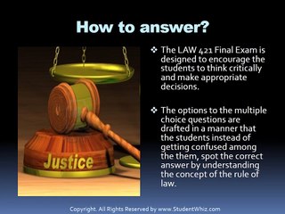 UOP LAW 421 Final Exam Assignments