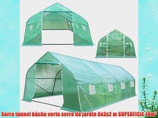 Serre de jardin tunelle b?che verte serre de jardin 600 x 300 x 200 cm SUPERFICIE 18m?