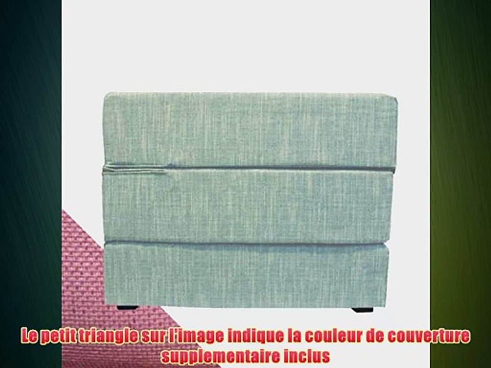 Arketi-com TOUF le lit qui se transforme en un pouf avec une base Vert Clair et Revetement