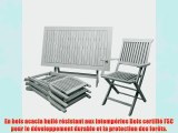 Ensemble table et chaises salon de jardin Sydney Bois dur Acacia blanc