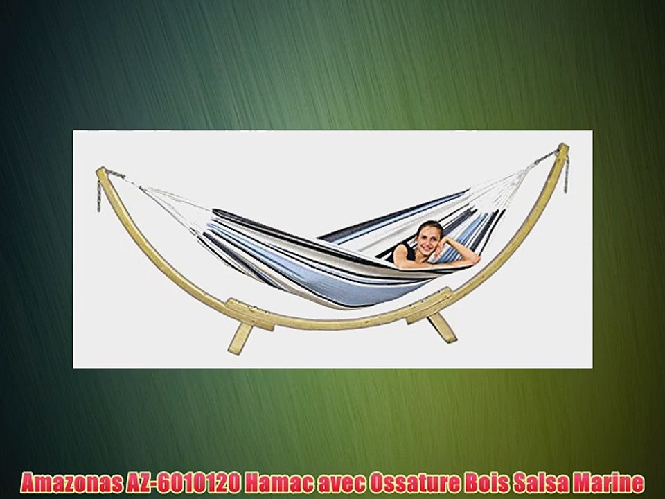 Amazonas AZ-6010120 Hamac avec Ossature Bois Salsa Marine
