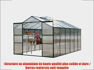 LUXE SERRE DE JARDIN EN ALUMINIUM ET POLYCARBONATE ANTI-TEMP?TE 310X250X197CM775 M? NEUF 00