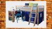 Mid Sleeper Wooden Pine Bunk Bed Cabin bed  Desk BLUE