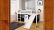Cabin Bed Whitewash Mid Sleeper Bunk with Slide Pirate Tent 6566WW-PIRATE