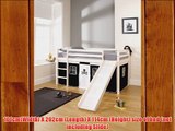 Cabin Bed Whitewash Mid Sleeper Bunk with Slide Pirate Tent 6566WW-PIRATE