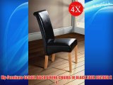 Milano Scroll Back Faux Leather Dining Room Chair - BLACK x4
