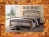 Tetras 4FT6 Double Black Bed Frame with Beech Posts Sprung Slatted Base