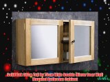 Solid Oak 38cm Tall by 75cm Wide Double Mirror Door Wall Mounted Bathroom Cabinet