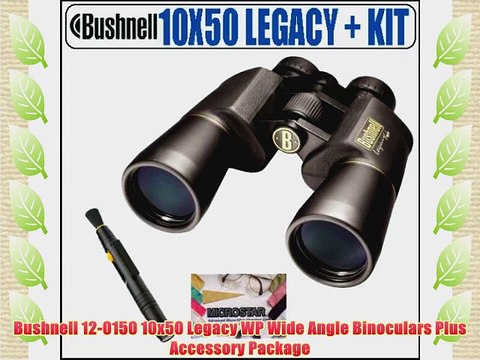 Bushnell 12-0150 10x50 Legacy WP Wide Angle Binoculars Plus Accessory Package