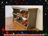 Shoe Storage Cabinet  Rack Bench Stool - Pine (Vintage Grey)