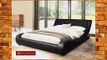Otto-Garrison Modern Italian Designer King Size Bed Upholstered in Faux Leather 5 ft Black