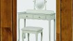 Loire 2 Drawer Dressing Table Set with Glass Top in Ivory - French Shabby Chic Design