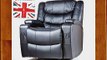 New Chunky Black Leather Cinema Recliner Chair Massage Swivel Rock Heat Gaming Reclining
