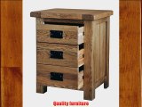 Morriswood Rustic Oak Range 3-Drawer Bedside Cabinet