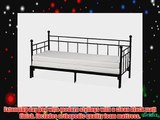 Humza Amani Princeton Extending Day Bed in Black Metal Finish 2FT6 Small Single Size Frame