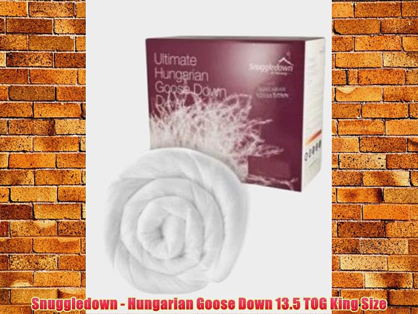 Snuggledown Hungarian Goose Down 13 5 Tog King Size Video