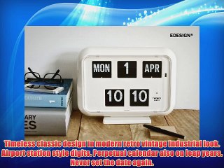 Large Perpetual Calendar Flipclock QD35 by Twemco in white. Original Interior Design Icon since