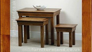 French Farmhouse Solid Oak Nest of Tables