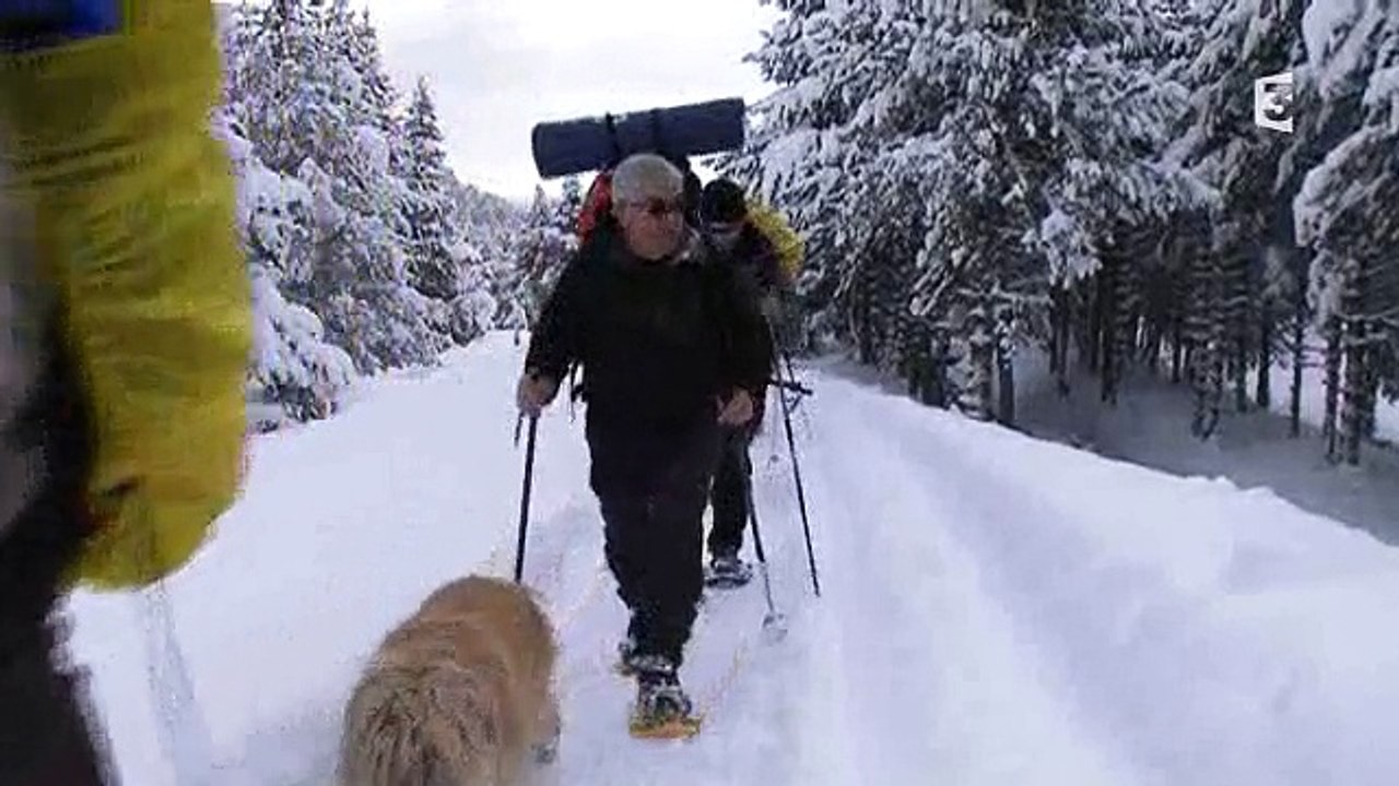 Raquettes dans les montagnes des Pyrénées-Orien...