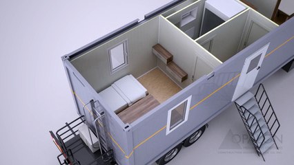 OPALON Plataforma de perforación prefabricado Campamento Mobile Container TRON - Animación