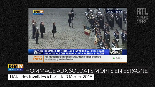 L'hommage de la nation aux 9 militaires tués dans un crash en Espagne