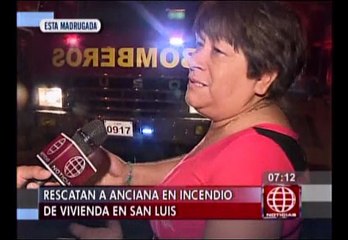 San Luis: incendio de casa dejó a una anciana con quemaduras