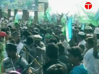 JI leader Sirajul Haq atop a camel at a rally