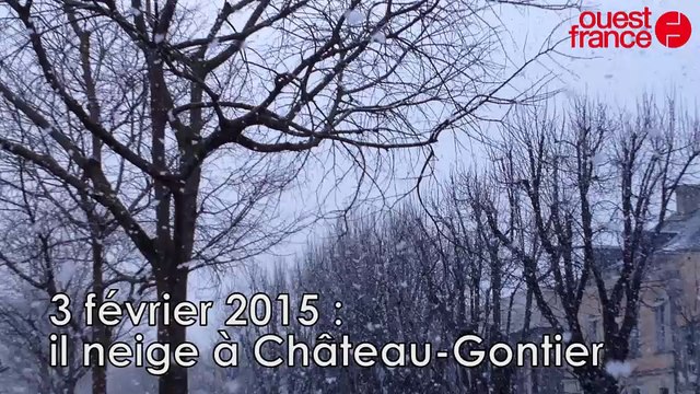Il neige à Château-Gontier