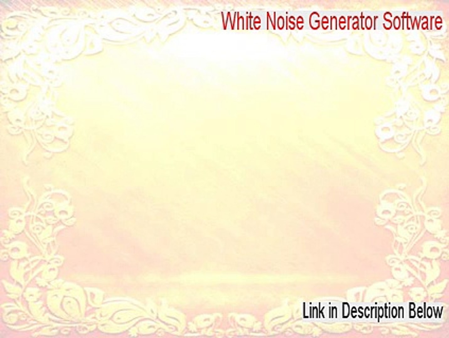 ⁣White Noise Generator Software Full Download [Free of Risk Download 2015]