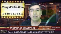 Wisconsin Badgers vs. Indiana Hoosiers Free Pick Prediction NCAA College Basketball Odds Preview 2-3-2015