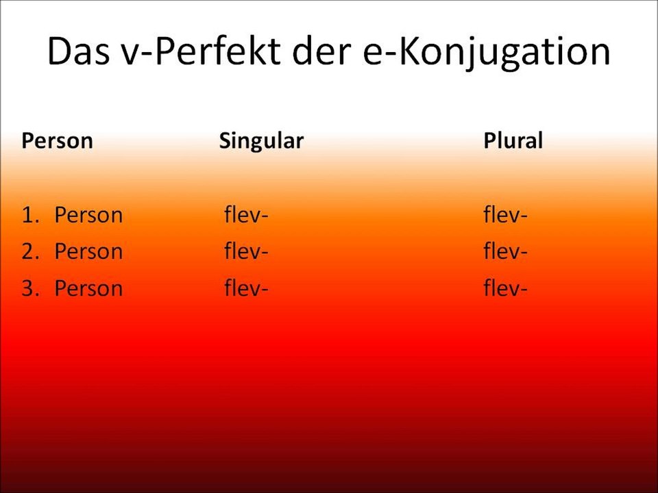 v-Perfekt der e-Konjugation