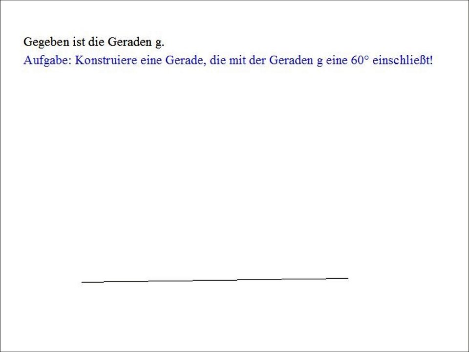 Wie konstruiert man eine 60° Winkel