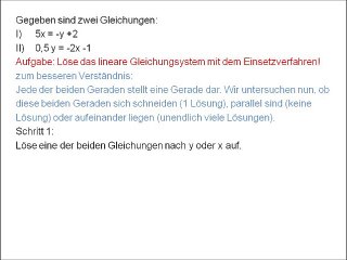 Lineare Gleichungssysteme: Einsetzverfahren in der Mathematik