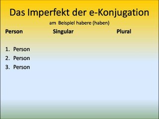 Das Imperfekt der e-Konjugation
