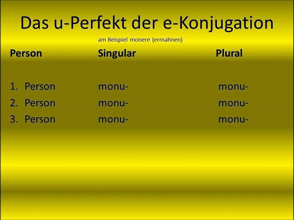 u-Perfekt der e-Konjugation