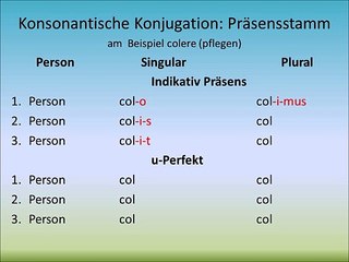 Dritte (konsonantische) Konjugation Präsensstamm