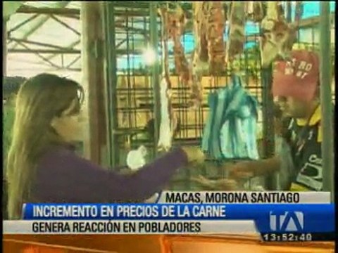 Incremento del precio de la carne preocupa a pobladores de Macas