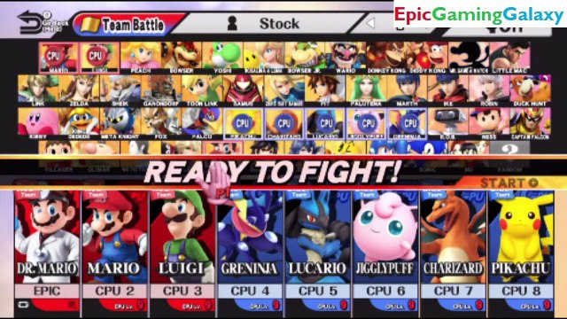 Dr. Mario And Mario Brothers VS Pokemon Team In A Super Smash Bros. For Wii U 8 Player Team Battle