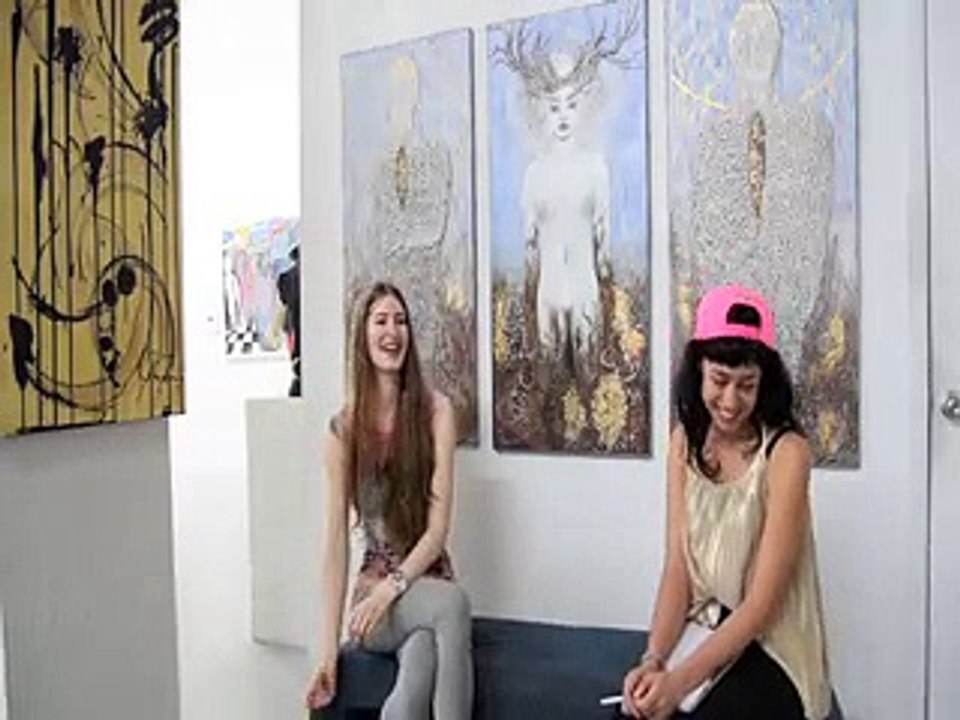 Ebru Özyürek interview in Gallery 212 Miami, during the Art basel miami with an very talented and spiritaual artist, Miss Hazel Griffiths!!!!